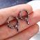 Melighting Black Septum Ring 16G Planet Septum Jewelry Surgical Steel 316L Dangle Daith Piercing Jewelry Clear CZ Helix Earring Conch Tragus Piercing for Women