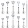 Ocptiy 18G Flat Back Nose Ring Stud Piercing Women Surgical Stainless Steel Threadless Push in Nose Nostril Lip Ring Stud Cartilage Tragus Helix Conch Earring Piercing Jewelry Men Diamond 3mm Silver