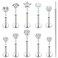 Ocptiy 18G Flat Back Nose Ring Stud Piercing Women Surgical Stainless Steel Threadless Push in Nose Nostril Lip Ring Stud Cartilage Tragus Helix Conch Earring Piercing Jewelry Men Diamond 3mm Silver