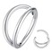 ORANGELOVE Double Hoop Nose Ring 18G 8mm 316L Surgical Steel Unisex Silver
