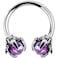 OUFER 316L Surgical Steel Circular Earrings Two Amethyst Opals Surrounded by Dragon Claws Cartilage Earring Ear Body Piercing Jewelry Helix Earrings Piercing