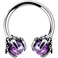 OUFER 316L Surgical Steel Circular Earrings Two Amethyst Opals Surrounded by Dragon Claws Cartilage Earring Ear Body Piercing Jewelry Helix Earrings Piercing