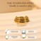 PEAKLINK Triple Stacked Septum Nose Ring Surgical Steel Daith Earring Gold Hinged Segment Nose Hoop for Tragus Rook Conch Cartilage Helix Piercing 16G 8mm