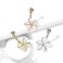 Pierced Owl 14GA Stainless Steel CZ Crystal Centered Wire Set White Flower Belly Button Ring Silver Tone