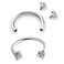 PiercingJ 26pcs 16G Clear Cubic Zirconia Stainless Steel Horseshoe Hoop Multifunctional Captive Ring for Nose Daith Lip Eyebrow Nipple Ear Cartilage Helix Septum