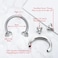 PiercingJ 26pcs 16G Clear Cubic Zirconia Stainless Steel Horseshoe Hoop Multifunctional Captive Ring for Nose Daith Lip Eyebrow Nipple Ear Cartilage Helix Septum