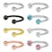 Ruifan 8PCS 20G Crystal Ferido Shiny Ball Tiny Nose Septum Horseshoe Earring Eyebrow Lip Helix Tragus Cartilage Piercing Ring 8mm