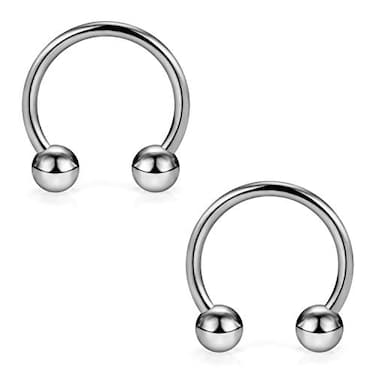 SCERRING 2PCS 14G G23 Titanium Septum Ring Nose Rings Hoop Helix Daith Cartilage Tragus Earrings Eyebrow Body Piercing Jewelry 10mm