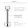 SCERRING 6 Pairs 16g Stainless Steel 245mm Prong Setting Clear CZ Internally Threaded Labret Monroe Lip Earring Ring Body Piercing Jewelry 10mm Silver