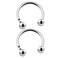 VIUJUH 2PCS Surgical Steel Internally Threaded Horseshoe Earrings 16g 38 10mm 3mm Ball Lobe Earrings Tragus Piercing Jewelry 2266 10mm