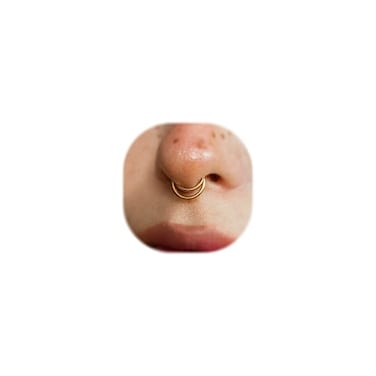 ZMANYIJEW 16G Minimalist Lines Septum Rings Stacked Gold Septum Ring Septum Clicker Nose Ring Piercing for Women Men Agold