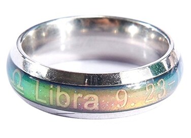 Acchen Mood Rings Constellation Changing Color Emotion Feeling Finger Ring with Gift Box Libra