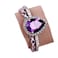 AHINOO 925 Sterling Silver Shining Amethyst Ring Tear Drop Shape 3Ct Cubic Zirconia Promise Cocktail Rings Set CZ Teardrop Halo Ring Eternity Engagement Wedding Band Ring Sets for Women W63 US Code 7