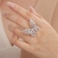 Aimimier Crystal Butterfly Ring Cubic Zirconia Open Adjustable BowKnot Knuckle Ring Sparkling Festival Prom Butterfly Jewelry for Women Silver
