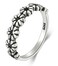 BORUO 925 Sterling Silver Ring Daisy Flower Hawaiian High Polish Plain Dome Tarnish Resistant Comfort Fit Wedding Band Ring Size 85
