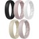 Egnaro Womens Engagement Rings Silicone Inner Arc Ergonomic Breathable Design with half sizes Rubber Wedding Band Rings55mm Wide2mm Thick