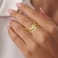 Fezodo Gold Stackable Rings for Women Non Tarnish Dainty 18K Realy Gold Plated Stackable Rings Thumb Ring Set Trendy Statement Promise Wedding Bands Engagement Ring for Women Jewelry Size 7
