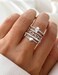 FIASASO 5Pcs Stackable Silver Rings For Women Non Tarnish Dainty Cubic Zirconia Waterproof Stacking Rings Silver Minimalist Band Ring Stacks For Women Trendy No Tarnish Thin Fashion Thumb Ring Size 8