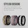 Groove Life Aspire Winter Rose Silicone Ring Breathable Rubber Wedding Rings for Women Lifetime Coverage Unique Design Comfort Fit Ring Size 7