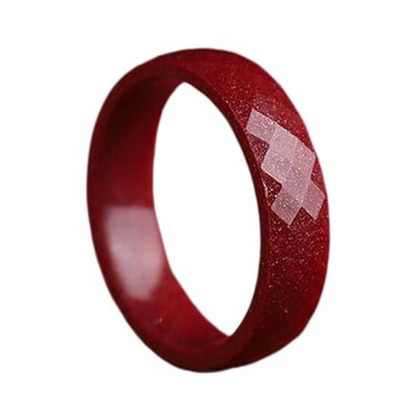 HETICA Cinnabar Ring for Women Men Red Feng Shui Inspired Band Ring