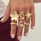 HUASAI Flower Stackable Rings for Women Gold Boho Western Chunky Statement Jewelry for Wedding Guest Outfit Gifts for Bridesmaid