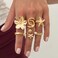 HUASAI Flower Stackable Rings for Women Gold Boho Western Chunky Statement Jewelry for Wedding Guest Outfit Gifts for Bridesmaid