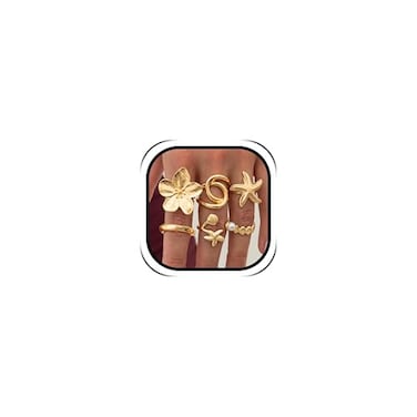 HUASAI Flower Stackable Rings for Women Gold Boho Western Chunky Statement Jewelry for Wedding Guest Outfit Gifts for Bridesmaid