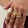 HUASAI Gold Stackable Rings for Women Western Chic Boho Chunky Seashell Flower Knuckle Non Tarnish Daily Party Fashion Jewelry