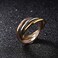JAJAFOOK Womens Stainless Steel Goldtone Silvertone Rosetone Triple Band Interlocked Rolling Ring Rose Gold TriColor 8