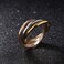 JAJAFOOK Womens Stainless Steel Goldtone Silvertone Rosetone Triple Band Interlocked Rolling Ring Rose Gold TriColor 8