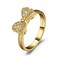 JewelryPalace 14k Yellow Gold Plated 925 Sterling Silver Rings for Women Cubic Zirconia Promise Rings for Her Stackable Wedding Bands Rings for Women Bow Stacking Ring Sets Size 6