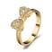JewelryPalace 14k Yellow Gold Plated 925 Sterling Silver Rings for Women Cubic Zirconia Promise Rings for Her Stackable Wedding Bands Rings for Women Bow Stacking Ring Sets Size 6