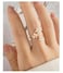 Kokoma Dainty Flower Ring for Women Sparkling Cubic Zirconia Daisy Open Statement Rings Pearl Chic Engagement Promise Ring Wrap Finger Band Pearl
