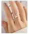 Kokoma Dainty Flower Ring for Women Sparkling Cubic Zirconia Daisy Open Statement Rings Pearl Chic Engagement Promise Ring Wrap Finger Band Pearl