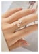 Kokoma Dainty Flower Ring for Women Sparkling Cubic Zirconia Daisy Open Statement Rings Pearl Chic Engagement Promise Ring Wrap Finger Band Pearl