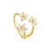 Kokoma Dainty Flower Ring for Women Sparkling Cubic Zirconia Daisy Open Statement Rings Pearl Chic Engagement Promise Ring Wrap Finger Band Pearl