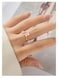Kokoma Dainty Flower Ring for Women Sparkling Cubic Zirconia Daisy Open Statement Rings Pearl Chic Engagement Promise Ring Wrap Finger Band Pink