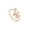 Kokoma Dainty Flower Ring for Women Sparkling Cubic Zirconia Daisy Open Statement Rings Pearl Chic Engagement Promise Ring Wrap Finger Band Pink