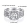 MDFUN 18K White Gold Plated Cubic Zirconia ThreeinOne Halo Wedding Engagement Promise Eternity Ring for Women 5