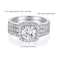 MDFUN 18K White Gold Plated Cubic Zirconia ThreeinOne Halo Wedding Engagement Promise Eternity Ring for Women 7