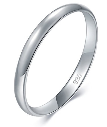 MINDDHA Minddha Sterling Silver Wedding Band 925 Pure Sterling Silver Band for Women Men Sterling Silver Band for Women Sterling Silver Wedding Band for Men 2mm Band Size 4