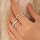 Otxas Stackable Rings for Women Non Tarnish Dainty Stacking Ring Set Wedding Bands for Women Jewelry Rings Size 6 7 8 9 10 Style 2 8