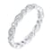 PAVOI 14K White Gold Plated Rings Cubic Zirconia Band Round Milgrain Eternity Bands White Gold Rings for Women Size 7