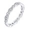 PAVOI 14K White Gold Plated Rings Cubic Zirconia Band Round Milgrain Eternity Bands White Gold Rings for Women Size 7