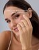 PAVOI 14K Yellow Gold Plated 925 Sterling Silver Stackable CZ Ring for Women Thin Band for Stacking Simulated Diamond Eternity Wedding Band Size 85