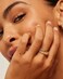PAVOI 14K Yellow Gold Plated Chunky Statement Ring Chunky Stackable Wide Band for Women Size 5
