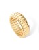 PAVOI 14K Yellow Gold Plated Chunky Statement Ring Chunky Stackable Wide Band for Women Size 5