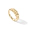PAVOI 14K Yellow Gold Plated Croissant Dome Rings for Women Trendy Twisted Braided Band Chunky Signet Stackable Ring Stetement Jewelry Size 7