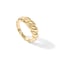 PAVOI 14K Yellow Gold Plated Croissant Dome Rings for Women Trendy Twisted Braided Band Chunky Signet Stackable Ring Stetement Jewelry Size 7