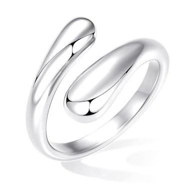 Poxtex Silver Rings for Men Chunky Thumb Mens Wedding Band Size 10 Adjustable Pinky Signet Ring Women Men Jewelry Gifts